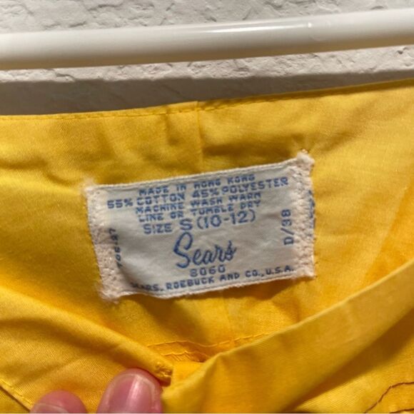 Vintage 60s/70s Sears Yellow Cotton Dress - Picture 2 of 13